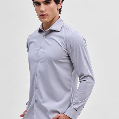 Light Grey Slim Fit Stretch Shirt