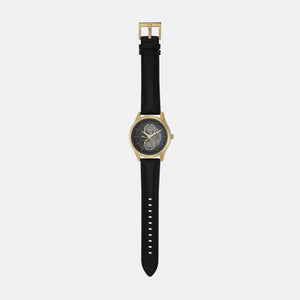Dante Men Quartz Black Dial Analog Leather Watch AX1876