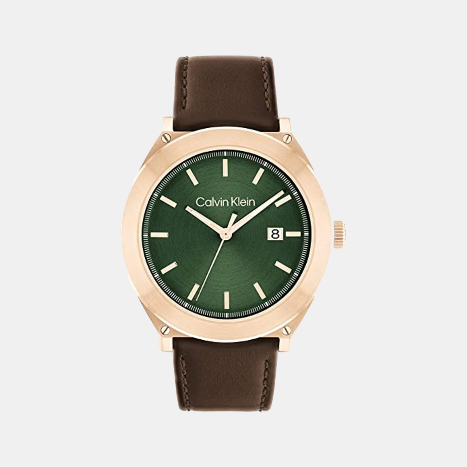 Casual Essentials Men Quartz Green Dial Analog Leather Watch 25200202