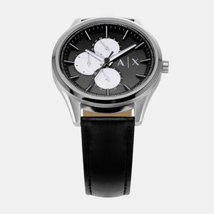 Dante Men Quartz Black Dial Chronograph Leather Watch AX1872