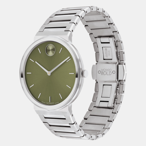 Bold Men Quartz Green Dial Analog Stainless Steel Watch 3601074