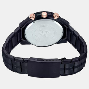 Edifice Men Quartz Black Dial Chronograph Stainless Steel Watch EX428