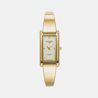 Elegance Diamond Women Quartz Gold Dial Analog Stainless Steel Watch 866845 48 35 20