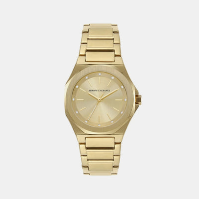 Andrea Women Quartz Gold Dial Analog Stainless Steel Watch AX4608
