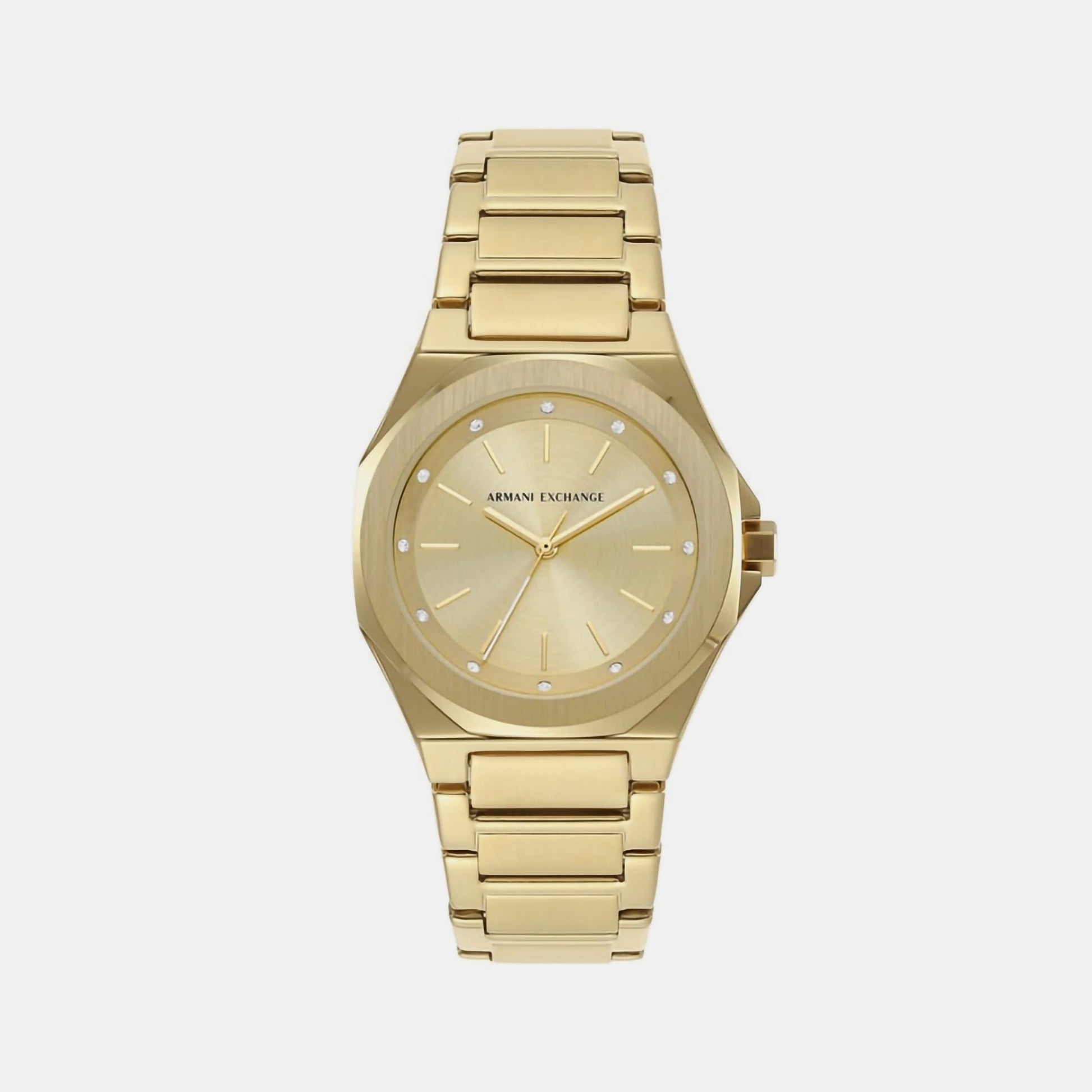 Andrea Women Quartz Gold Dial Analog Stainless Steel Watch AX4608