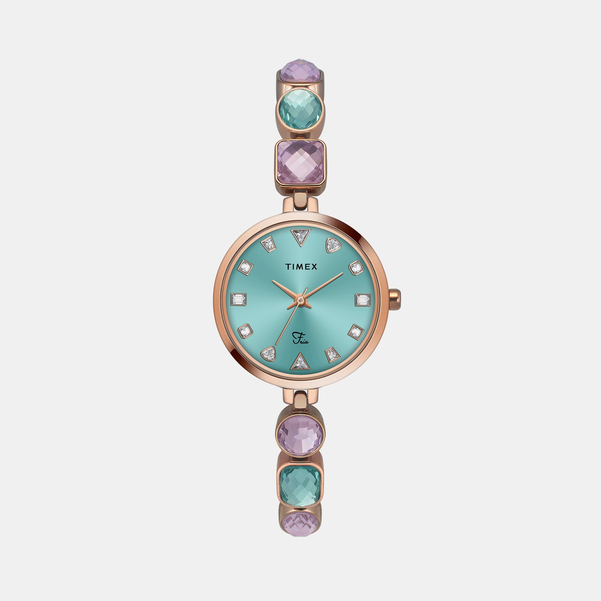 Fria Women Quartz Blue Dial Analog Brass Watch TWEL17300