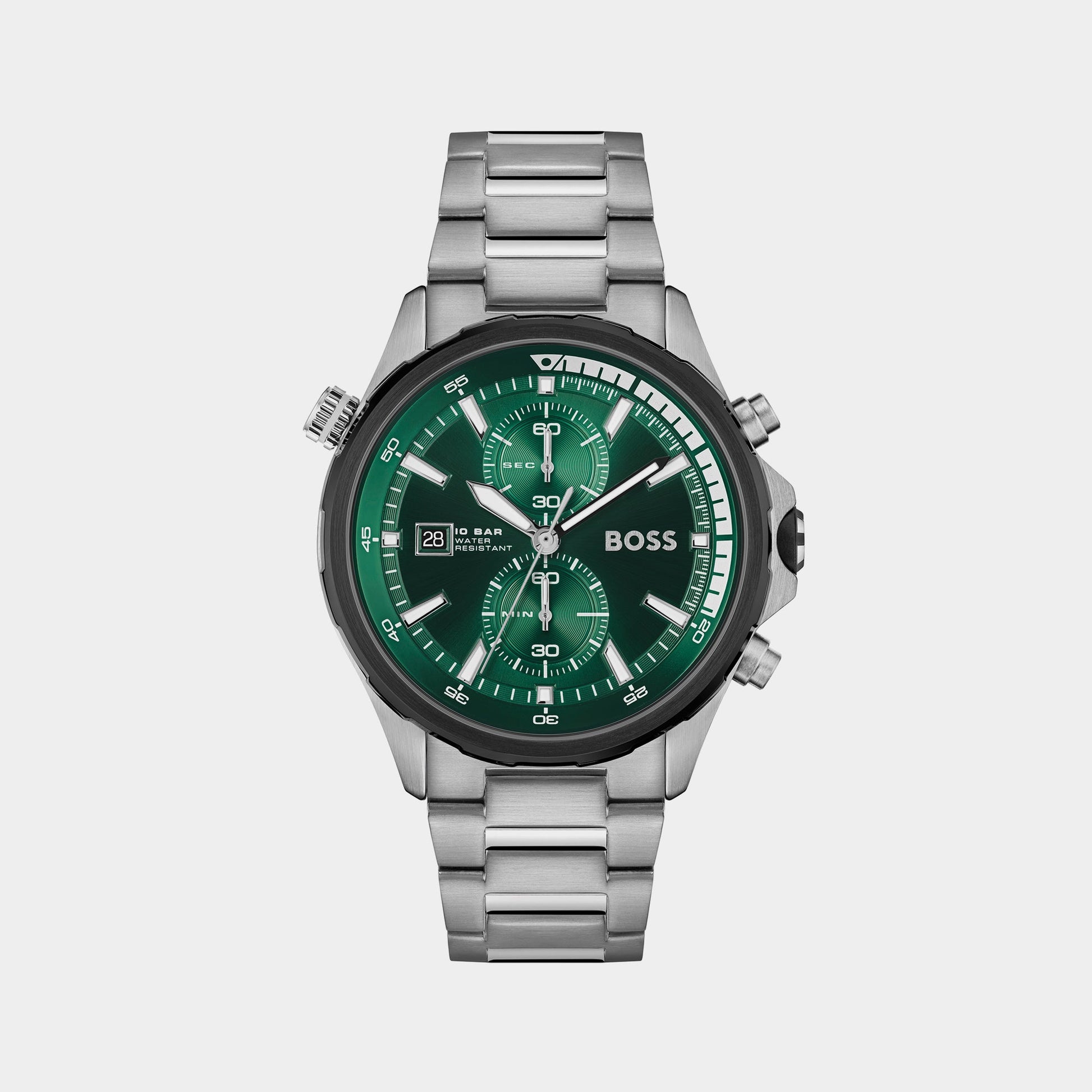 Globetrotter Men Quartz Green Dial Chronograph Stainless Steel Watch 1513930