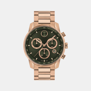 Bold Men Quartz Green Dial Chronograph Stainless Steel Watch 3601082