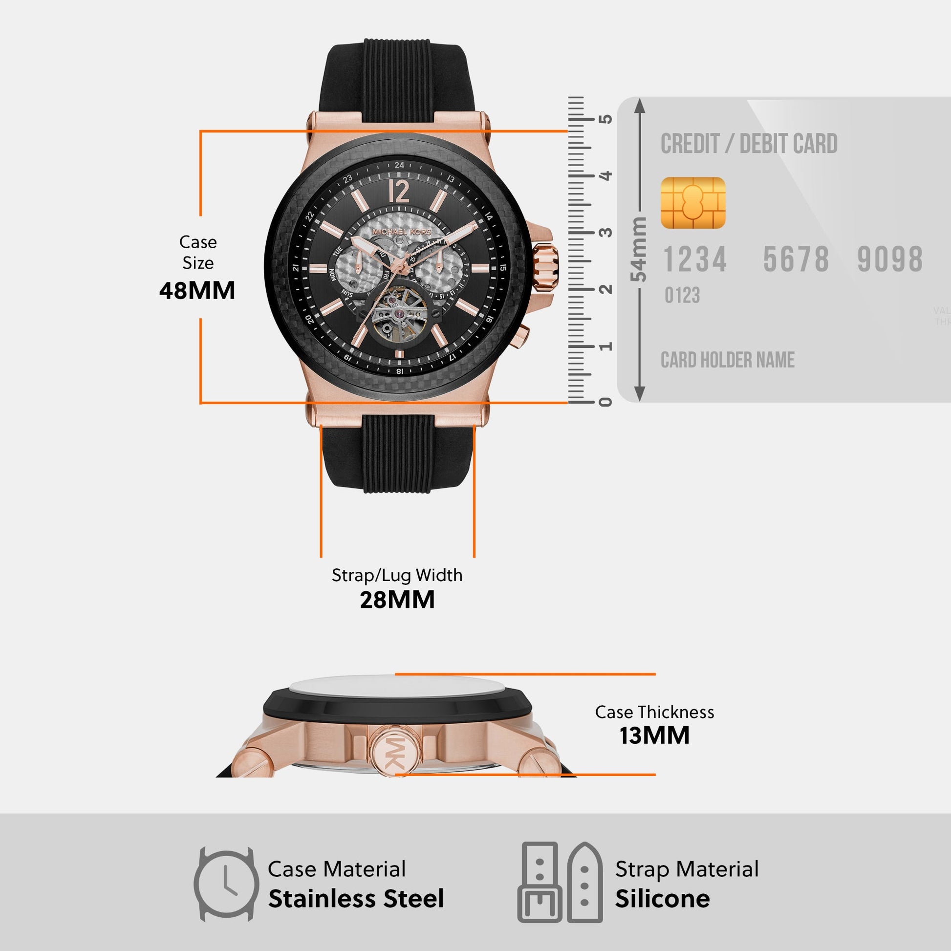 Dylan Men Automatic Black Dial Analog Silicone Watch MK9019