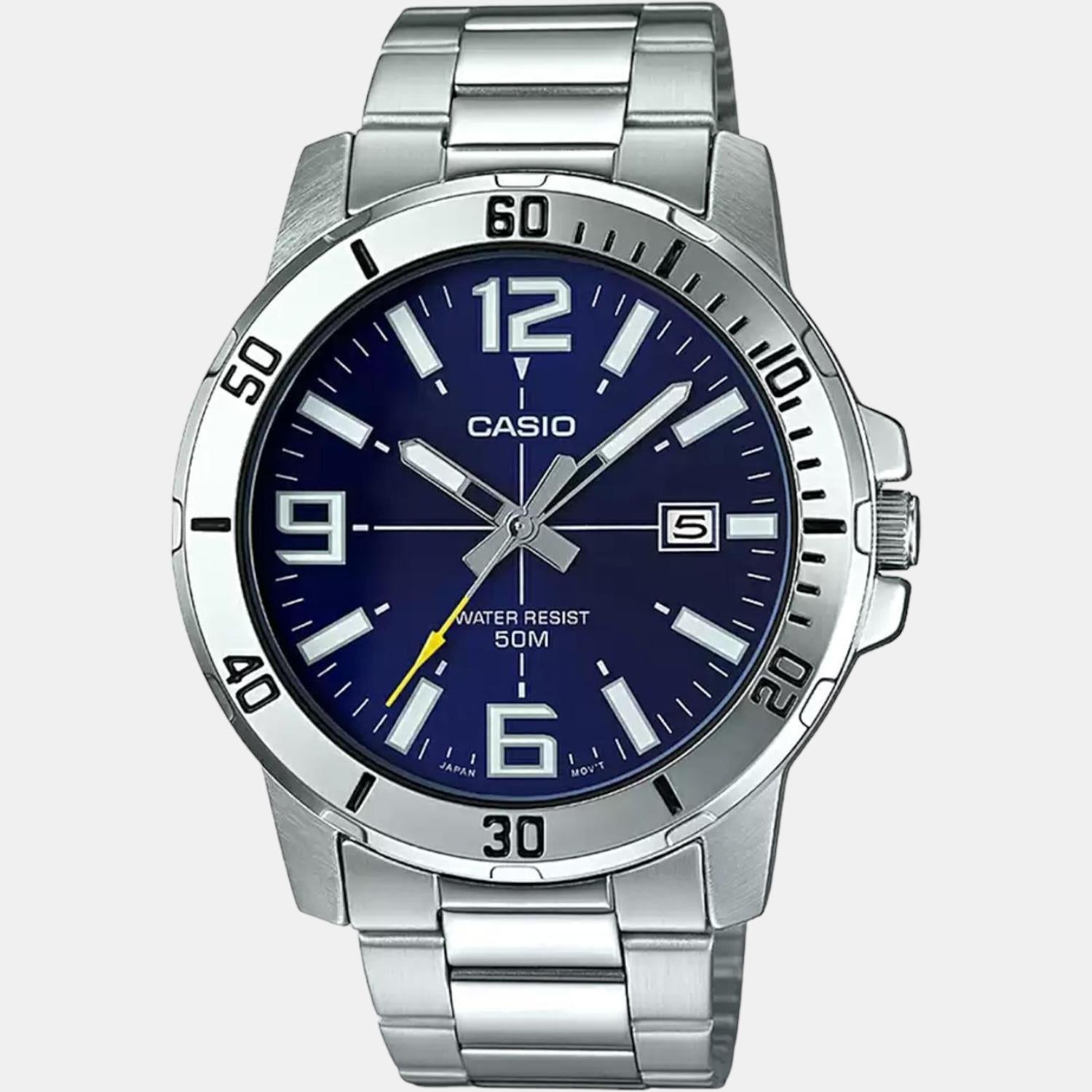 Enticer Men Quartz Blue Dial Analog Stainless Steel Watch A1363