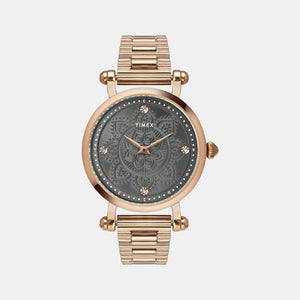 Fria Women Quartz Grey Dial Analog Stainless Steel Watch TWEL14302