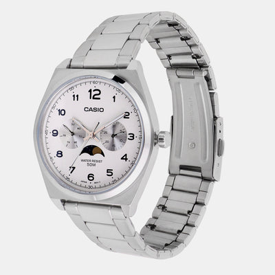 Enticer Men Quartz White Dial Chronograph Stainless Steel Watch A2176