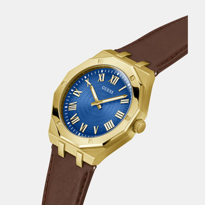 Asset Men Quartz Blue Dial Analog Leather Watch GW0663G2