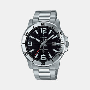 Enticer Men Quartz Black Dial Analog Stainless Steel Watch A1361