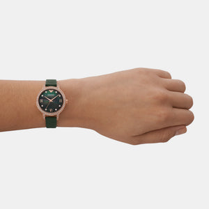 Cleo Women Quartz Green Dial Analog Leather Watch AR11577
