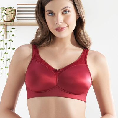 Elegant Support Non-padded & Non-wired Bra - Henna