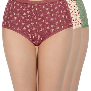Print High Rise Full Brief Panties (Pack of 3)