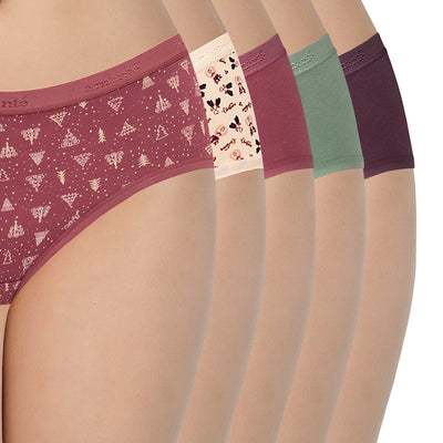 Assorted Low Rise Hipster Panties (Pack of 5)