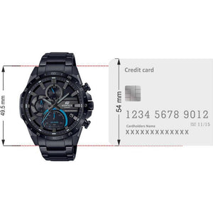 Edifice Men Quartz Black Dial Chronograph Stainless Steel Watch ED568