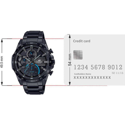 Edifice Men Quartz Black Dial Chronograph Stainless Steel Watch ED568