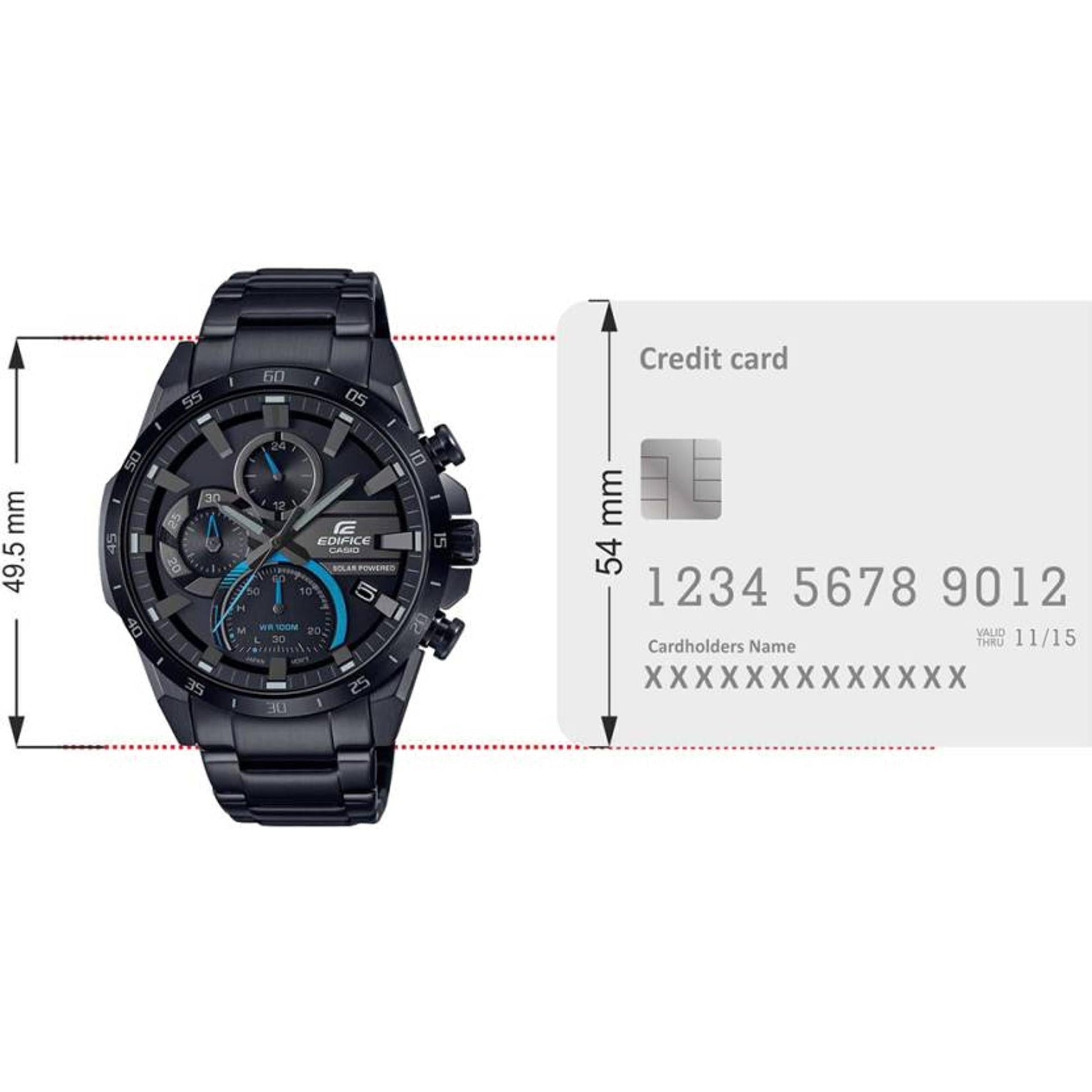 Edifice Men Quartz Black Dial Chronograph Stainless Steel Watch ED568