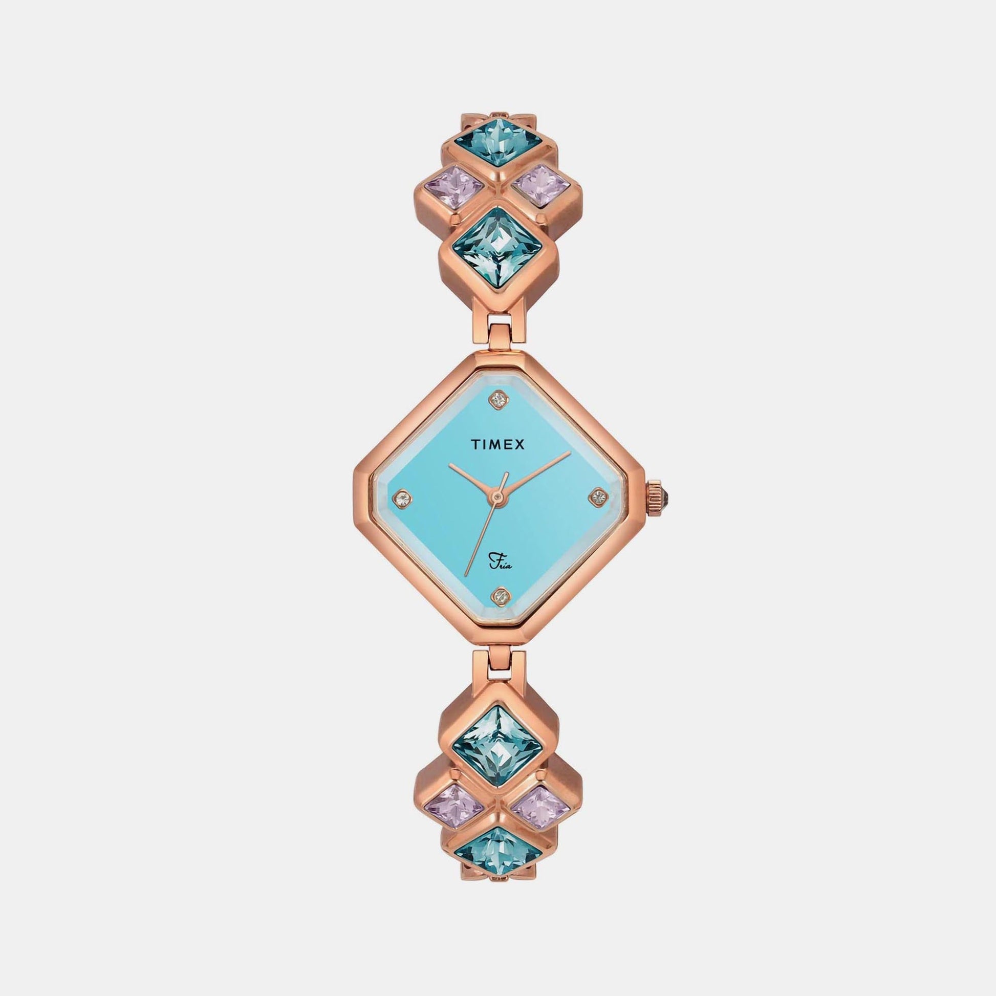 Fria Women Quartz Blue Dial Analog Brass Watch TWEL17202