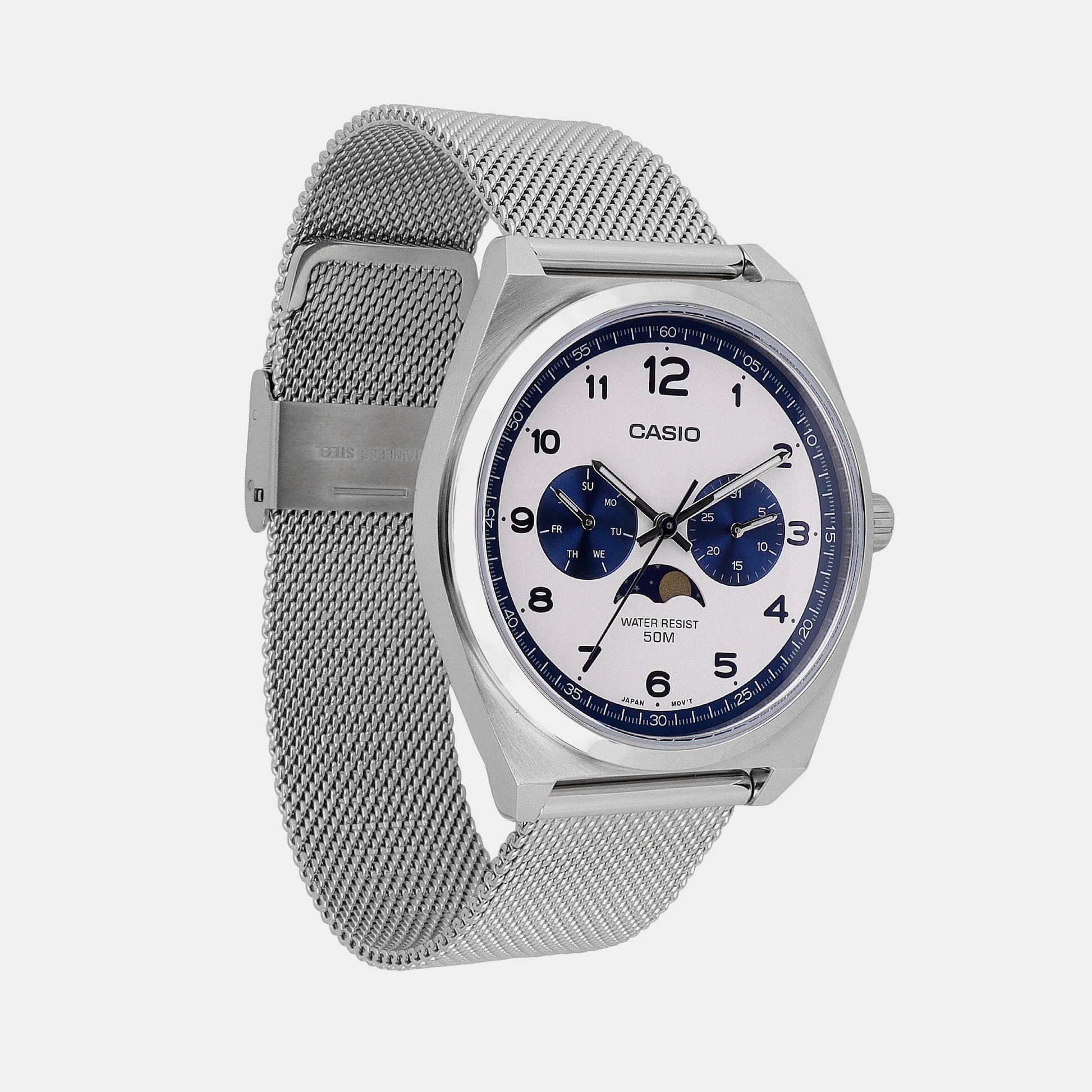Enticer Men Quartz White Dial Chronograph Stainless Steel Watch A2180