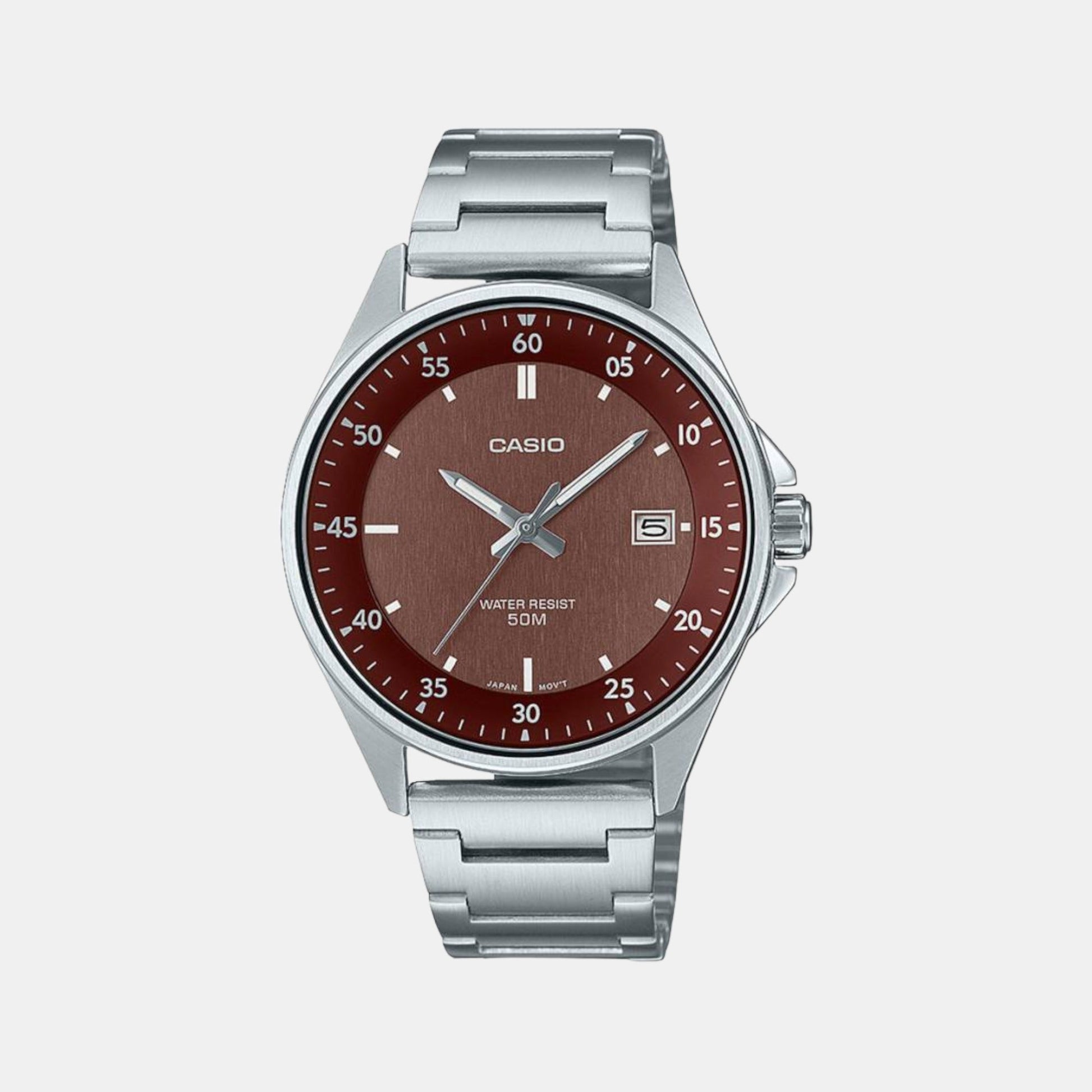 Enticer Men Quartz Brown Dial Analog Stainless Steel Watch A2102