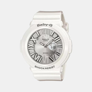 Baby-G Women Quartz Silver Dial Analog-Digital Leather Watch B145