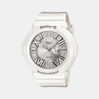 Baby-G Women Quartz Silver Dial Analog-Digital Leather Watch B145