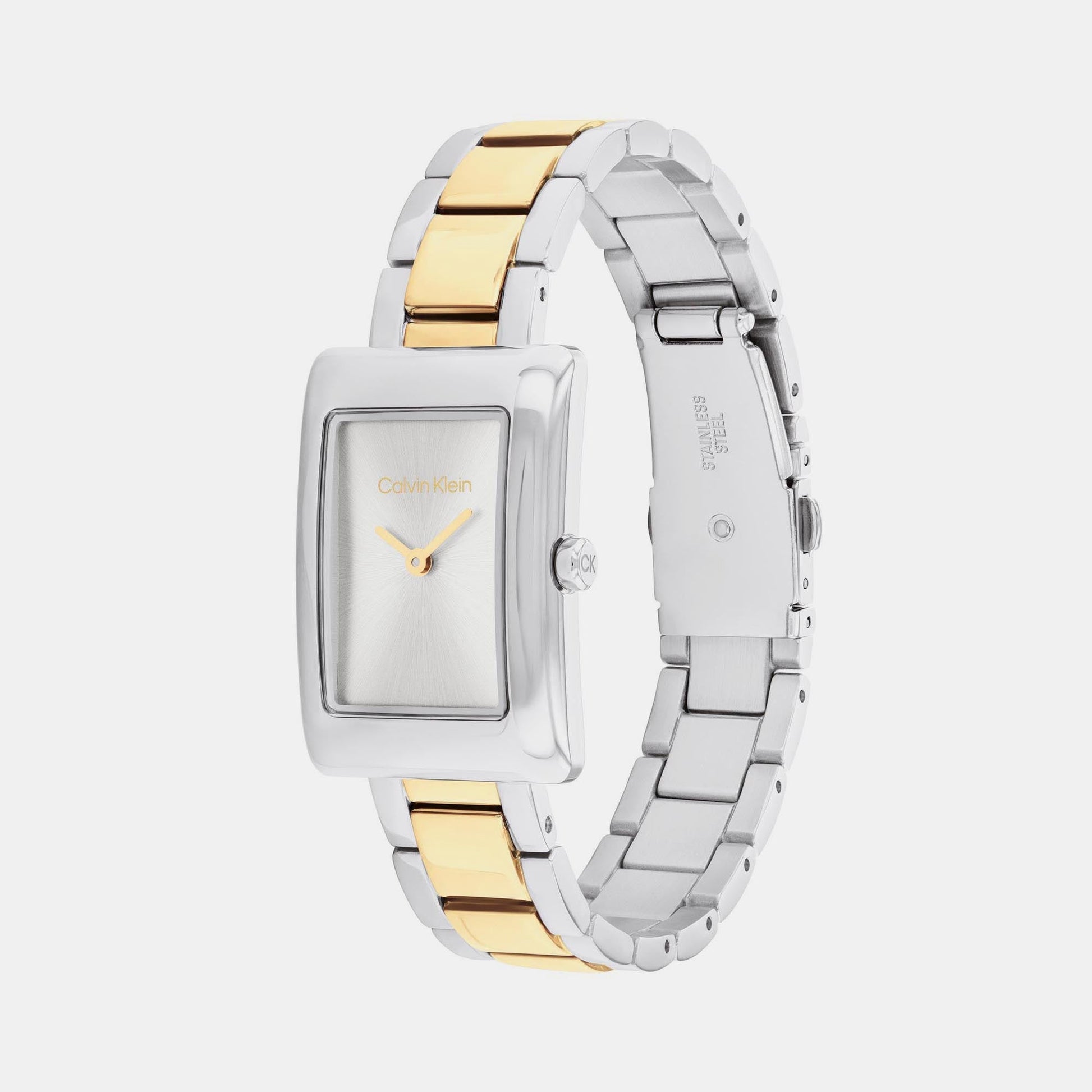 Ck Styled Women Quartz Silver Dial Analog Stainless Steel Watch 25200420
