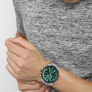 Globetrotter Men Quartz Green Dial Chronograph Stainless Steel Watch 1513930