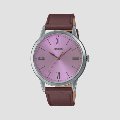 Enticer Men Quartz Purple Dial Analog Leather Watch A2012