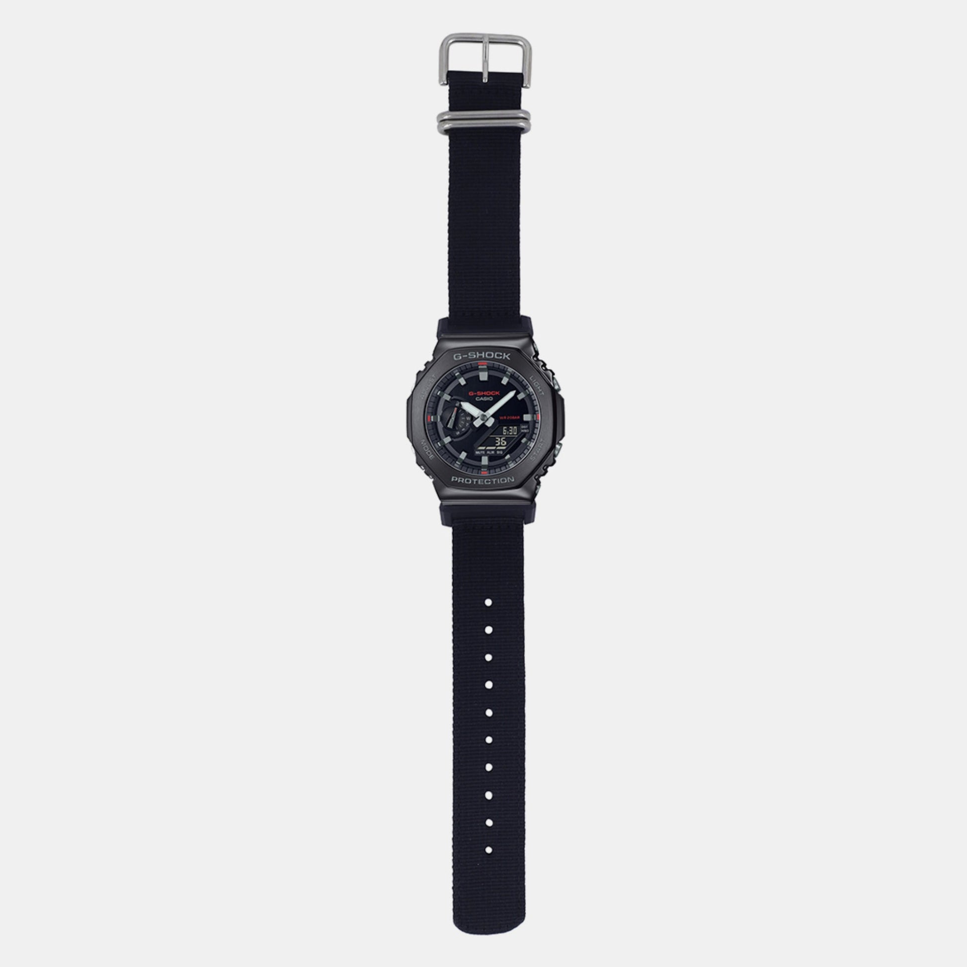 G-Shock Men Quartz Black Dial Analog-Digital Fabric Watch G1373