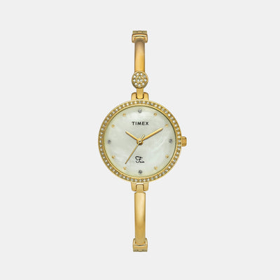 Fria Women Quartz Mother Of Pearl Dial Analog Brass Watch TWEL18401