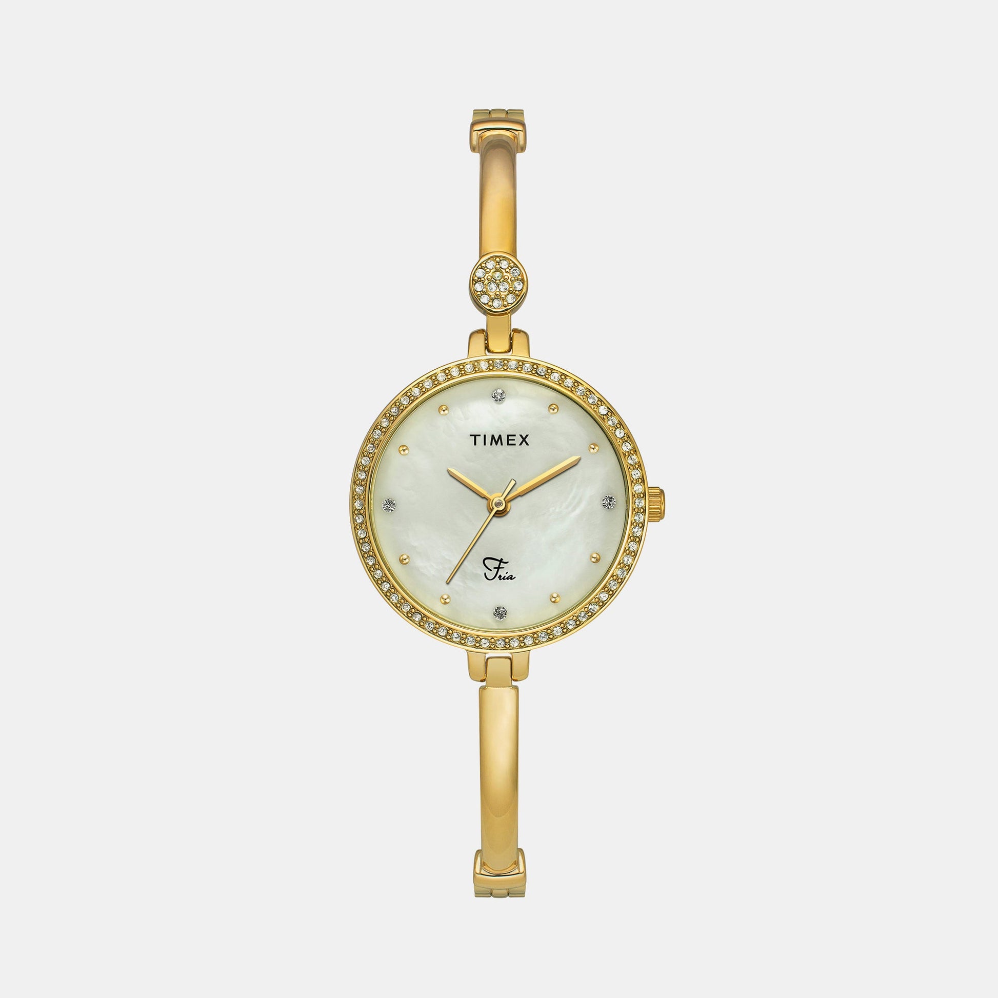 Fria Women Quartz Mother Of Pearl Dial Analog Brass Watch TWEL18401