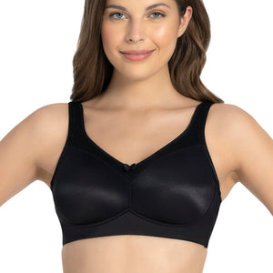 Elegant Support Non-padded & Non-wired Bra - Black
