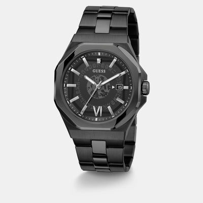 Emperor Men Quartz Black Dial Analog Stainless Steel Watch GW0573G3