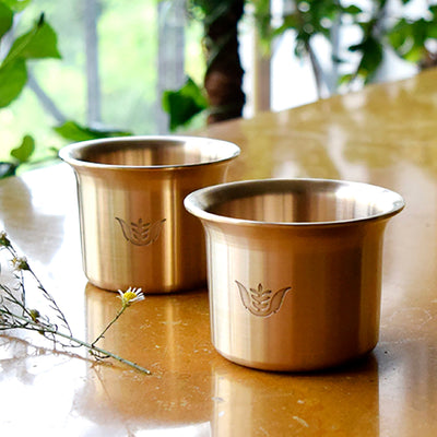 Brown - Beverage Kansa Mugs (Set of 2)