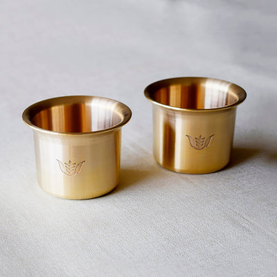 Brown - Beverage Kansa Mugs (Set of 2)