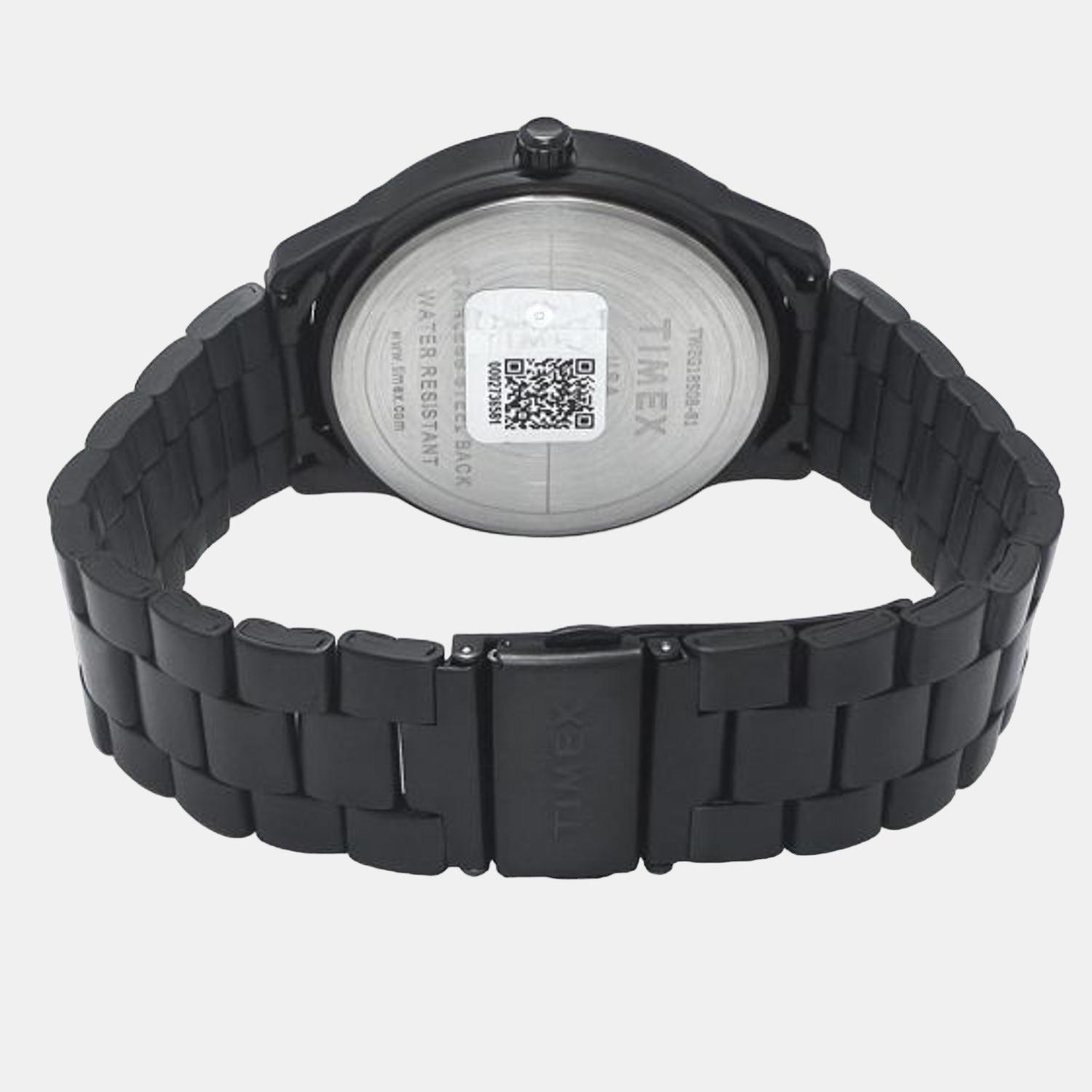 Fashion Men Quartz Black Dial Multi-Function Stainless Steel Watch TWEG18508