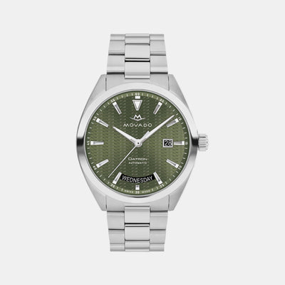 Heritage Men Quartz Green Dial Analog Stainless Steel Watch 3650178