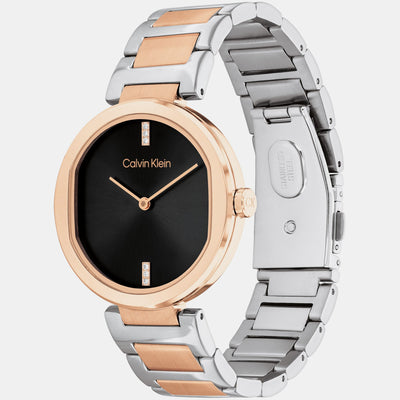 Ck Sensation Women Quartz Black Dial Analog Stainless Steel Watch 25200432