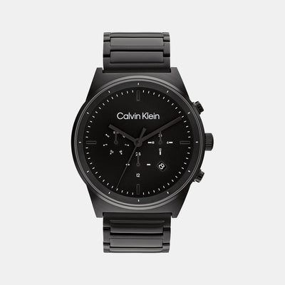 Ck Impressive Men Quartz Black Dial Chronograph Stainless Steel Watch 25200295