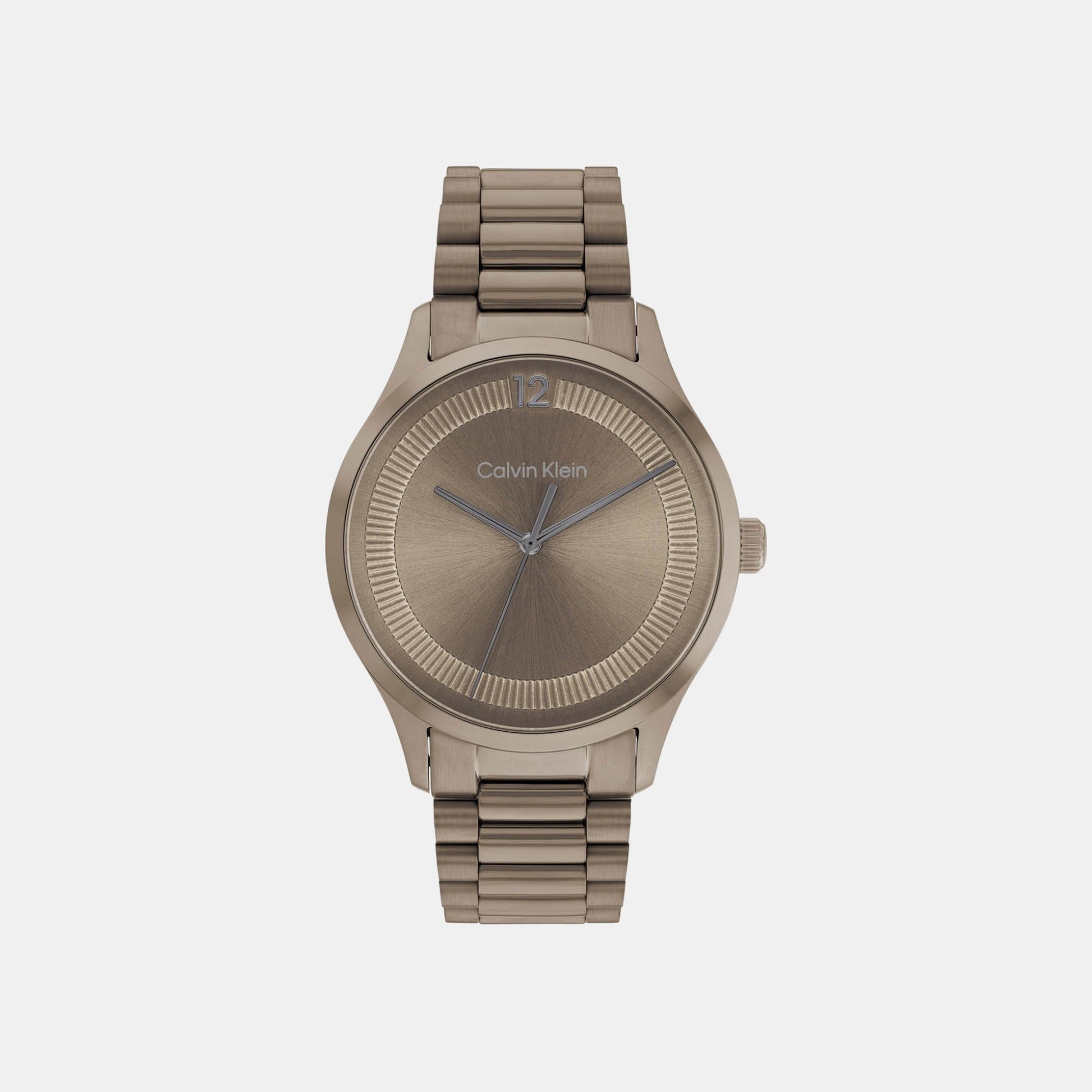 Ck Iconic Unisex Quartz Khaki Dial Analog Stainless Steel Watch 25200228