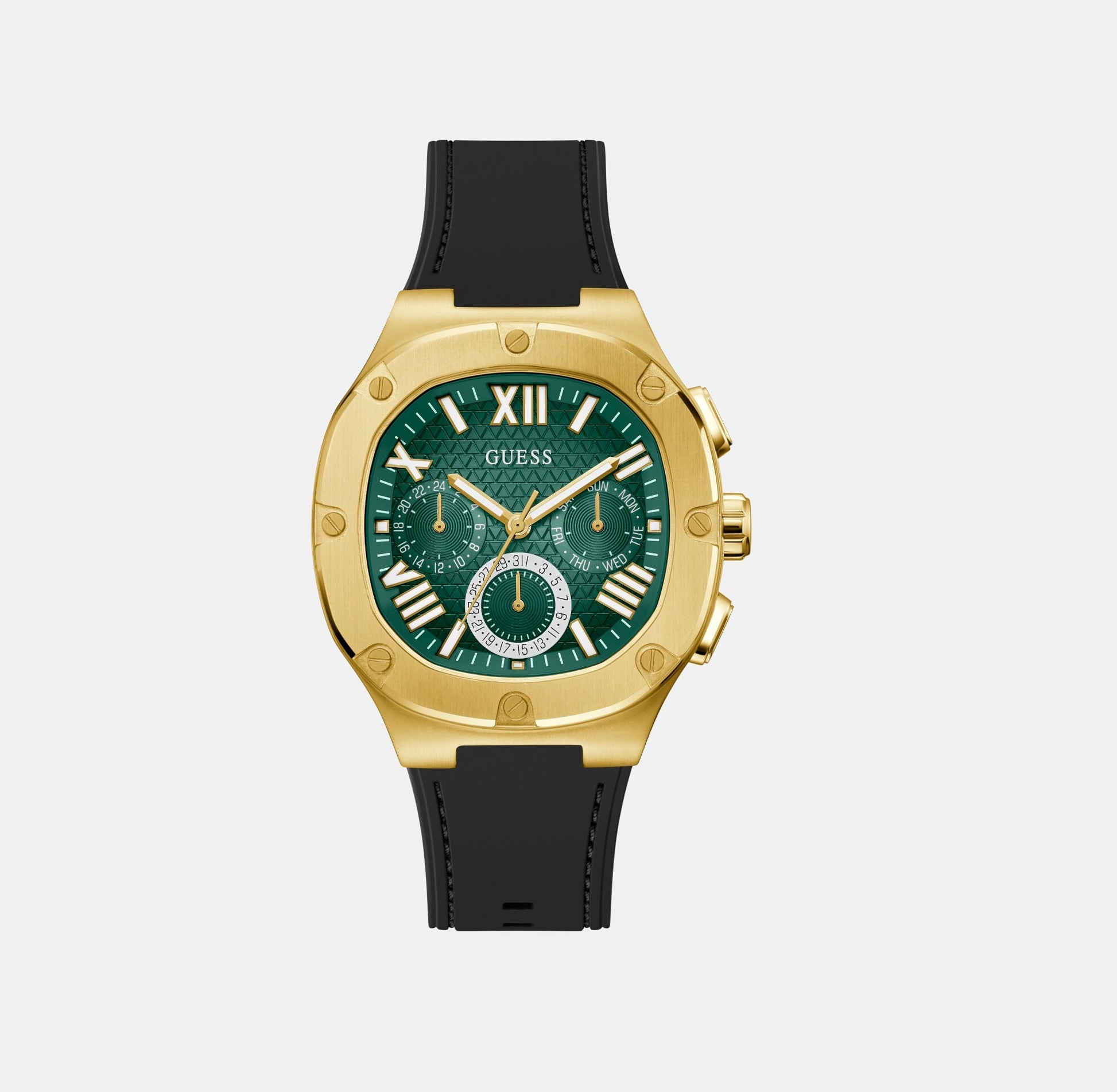 Headline Men Quartz Green Dial Chronograph Silicone Watch GW0571G3
