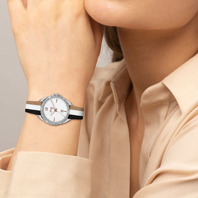 Felina Women Quartz White Dial Analog Nylon Watch 1502645