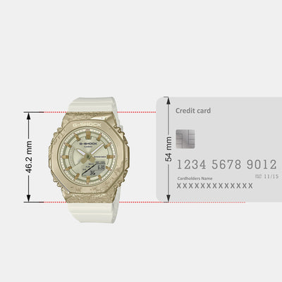 G-Shock Women Quartz White Dial Analog-Digital Resin Watch G1358