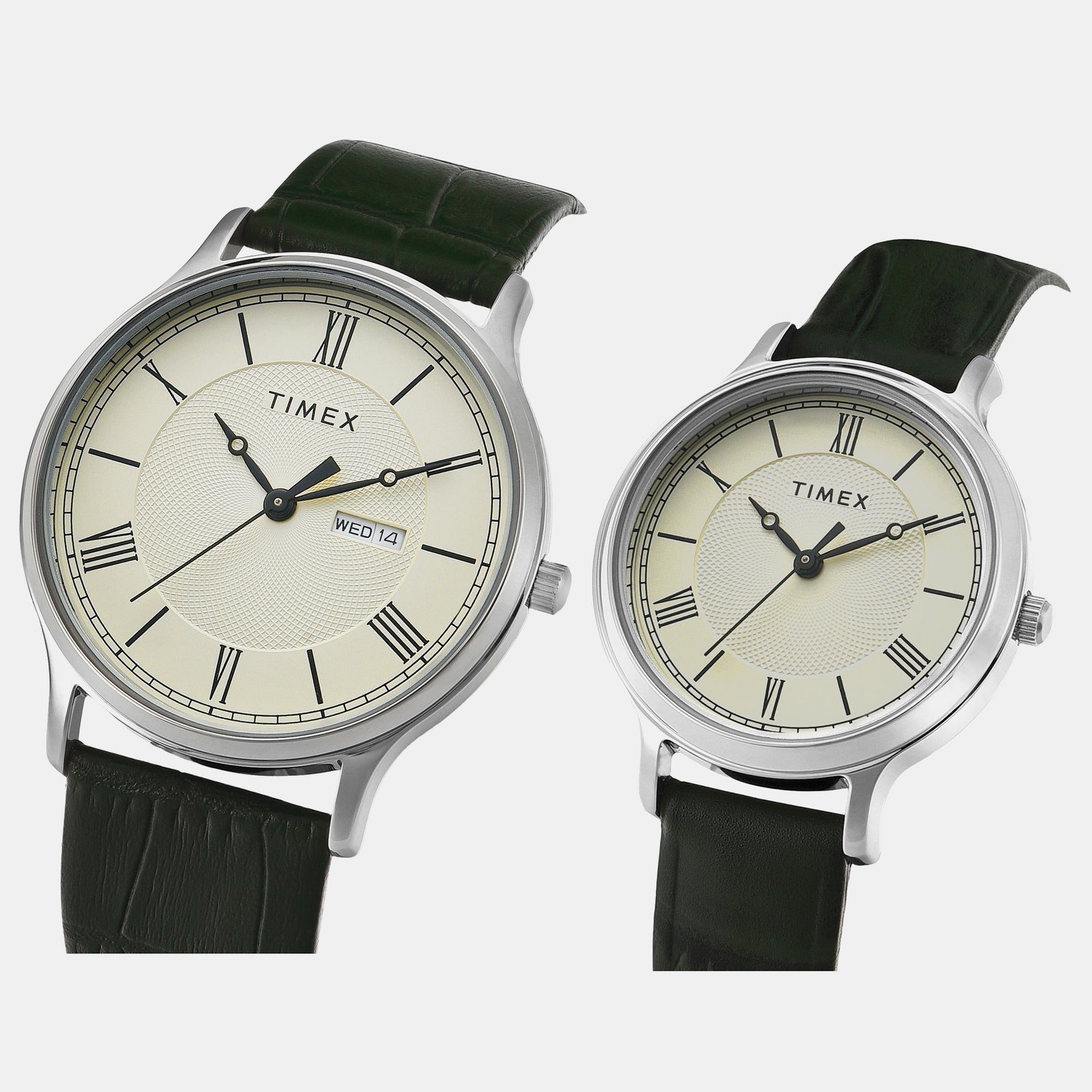 Classics Couple Quartz Beige Dial Analog Leather Watch TW00PR299