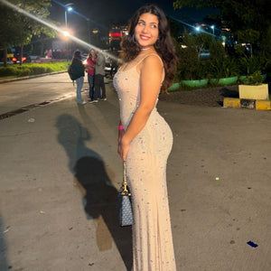 Corfu Embellished Evening Maxi Dress